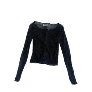 black and silver mesh LF long sleeve size small